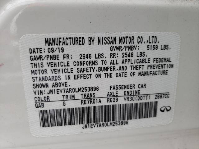 2020 INFINITI Q50 PURE JN1EV7AR0LM253896