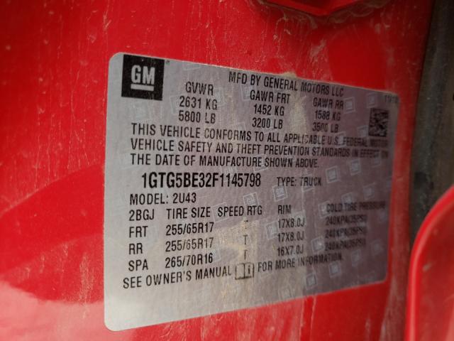 2015 GMC CANYON SLE 1GTG5BE32F1145798