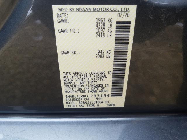 2020 NISSAN ALTIMA SR 1N4BL4CV8LC233194