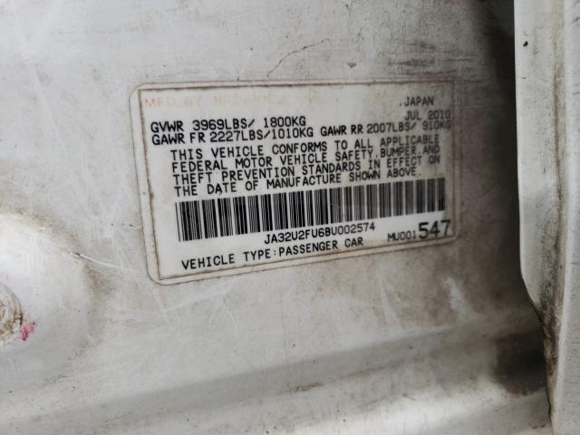 2011 MITSUBISHI LANCER JA32U2FU6BU002574