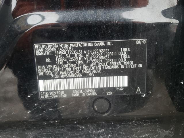 2010 TOYOTA RAV4 2T3BF4DV5AW080266