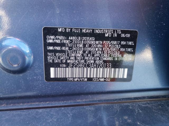 2010 SUBARU FORESTER 2 JF2SH6CC3AH720133