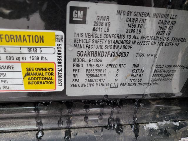 2015 BUICK ENCLAVE 5GAKRBKD7FJ304697