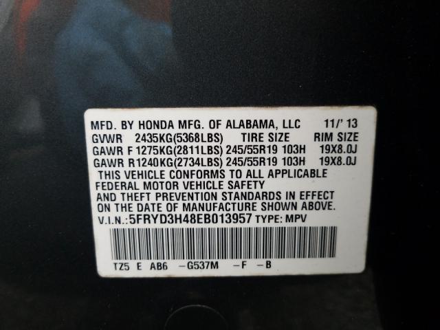 2014 ACURA MDX TECHNO 5FRYD3H48EB013957