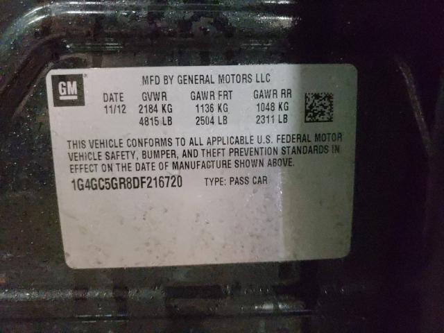 2013 BUICK LACROSSE 1G4GC5GR8DF216720