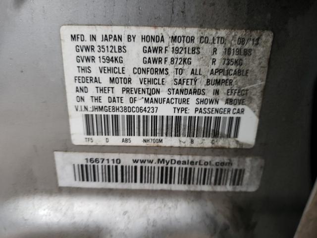 2013 HONDA FIT JHMGE8H38DC064237