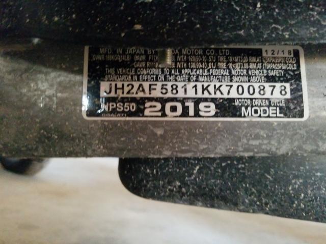 2019 HONDA NPS50 JH2AF5811KK700878