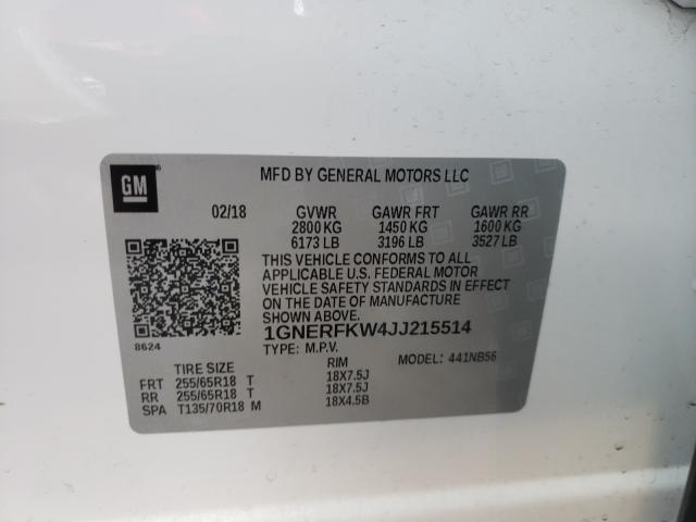 2018 CHEVROLET TRAVERSE L - 1GNERFKW4JJ215514