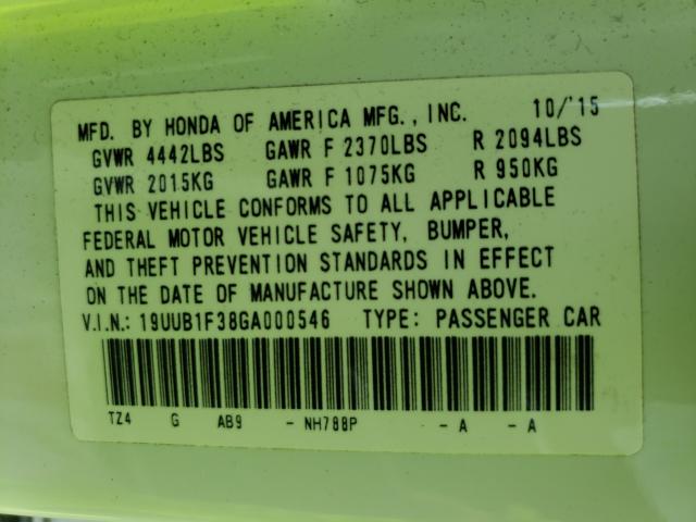 2016 ACURA TLX 19UUB1F38GA000546