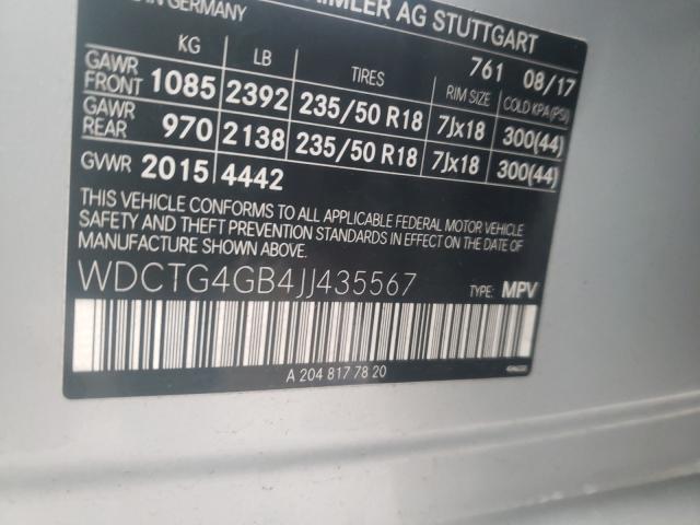 2018 MERCEDES-BENZ GLA WDCTG4GB4JJ435567