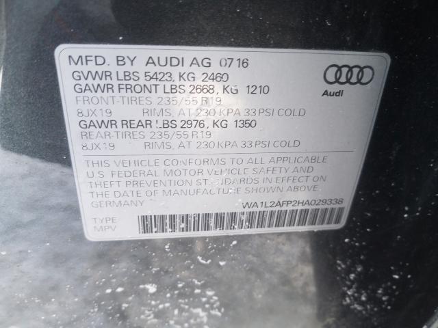 VIN WA1L2AFP2HA029338 2017 Audi Q5, Premium Plus no.10