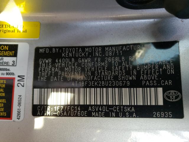 2011 TOYOTA CAMRY BASE - 4T1BF3EK2BU230679