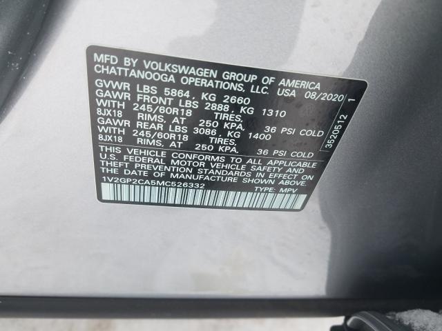 2021 VOLKSWAGEN ATLAS S 1V2GP2CA5MC526332