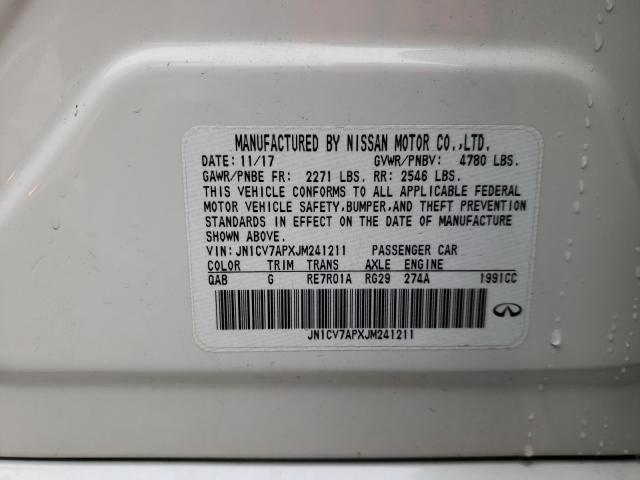 2018 INFINITI Q50 PURE JN1CV7APXJM241211