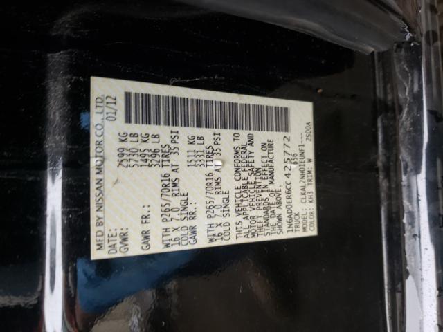 2012 NISSAN FRONTIER S 1N6AD0ER6CC425772