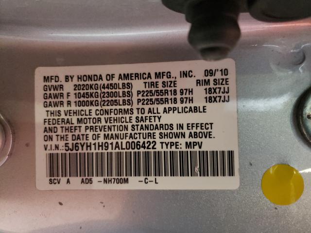 2010 HONDA ELEMENT SC 5J6YH1H91AL006422