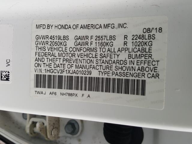 2018 HONDA ACCORD HYB 1HGCV3F1XJA010239