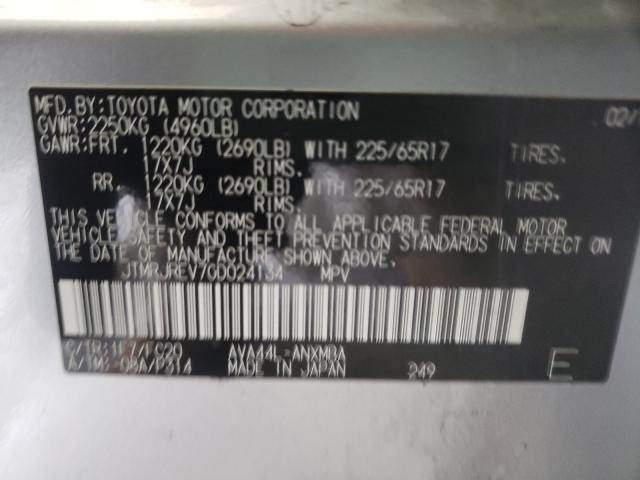 2016 TOYOTA RAV4 HV XL JTMRJREV7GD024134