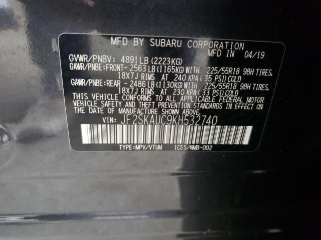 2019 SUBARU FORESTER L JF2SKAUC9KH532740