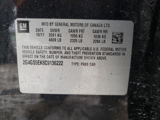 2012 BUICK REGAL PREM 2G4GS5EK8C9136222
