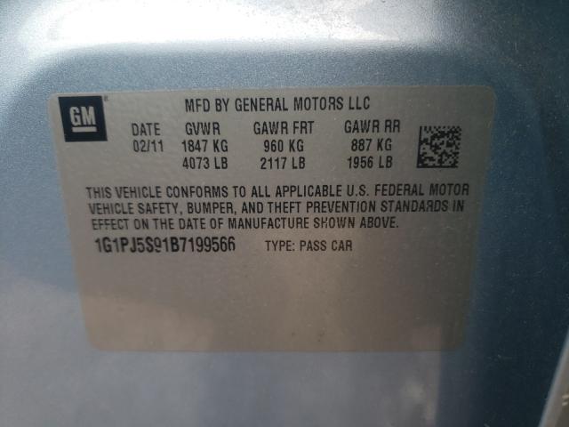 2011 CHEVROLET CRUZE ECO 1G1PJ5S91B7199566