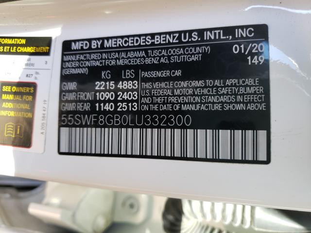 2020 MERCEDES-BENZ C 63 AMG 55SWF8GB0LU332300