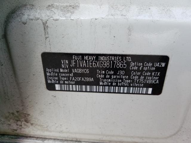 2016 SUBARU WRX PREMIU JF1VA1E6XG9817865