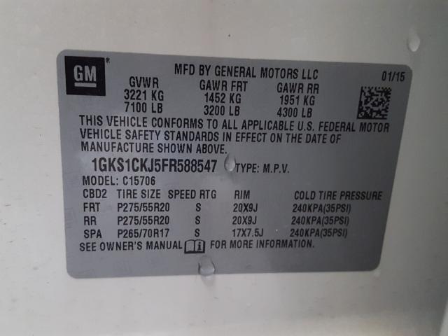 2015 GMC YUKON DENA 1GKS1CKJ5FR588547