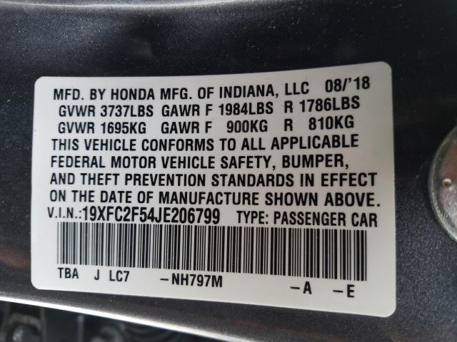 2018 HONDA CIVIC LX 19XFC2F54JE206799