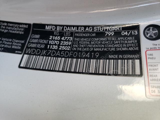 2013 MERCEDES-BENZ SL 550 WDDJK7DA5DF019419