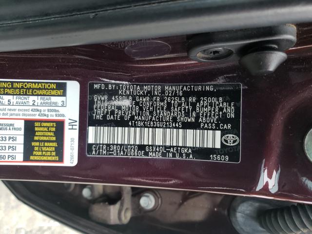 2016 TOYOTA AVALON XLE 4T1BK1EB3GU213445