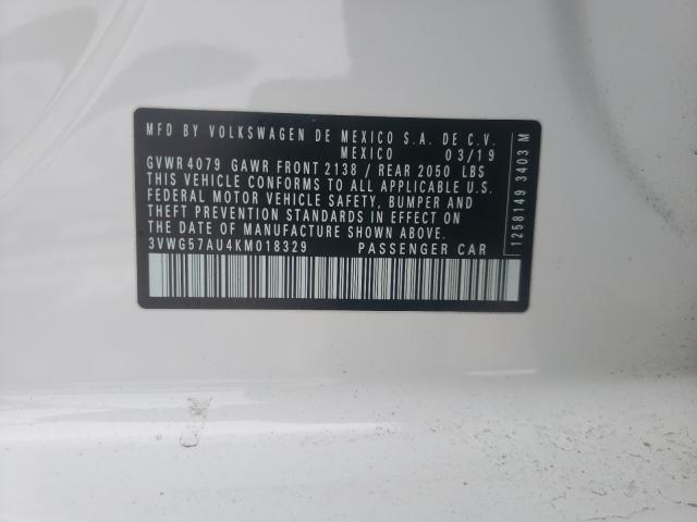 2019 VOLKSWAGEN GOLF S 3VWG57AU4KM018329