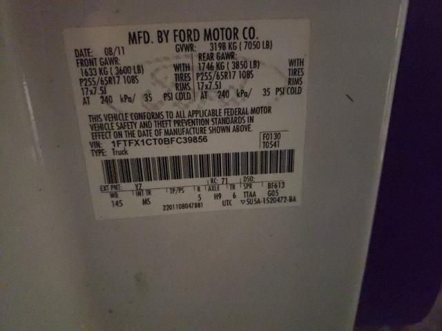 2011 FORD F150 SUPER 1FTFX1CT0BFC39856