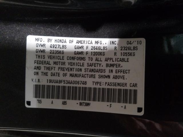 2010 ACURA TL 19UUA9F53AA006748