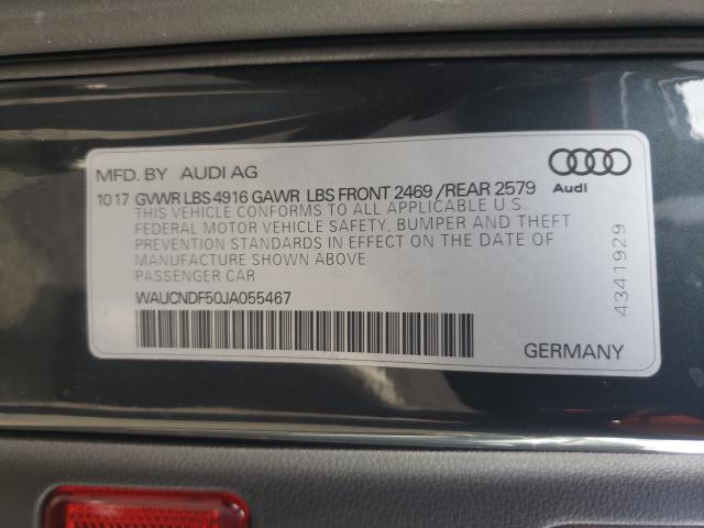 2018 AUDI A5 PRESTIG WAUCNDF50JA055467