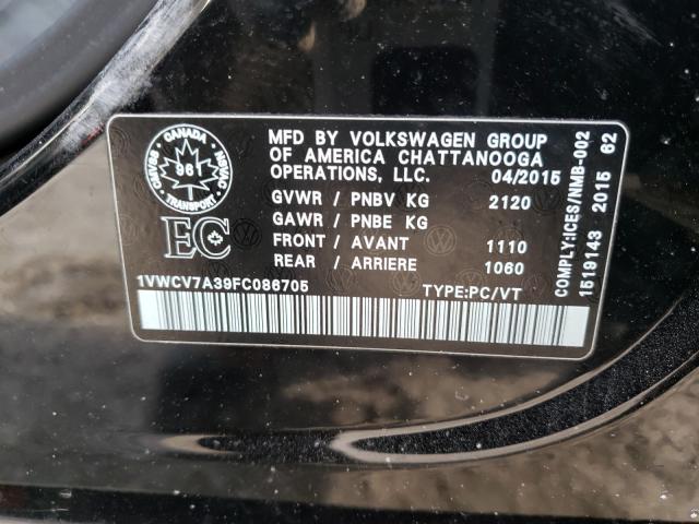1VWCV7A39FC086705 Volkswagen Passat Sel 2015. Фото: 9