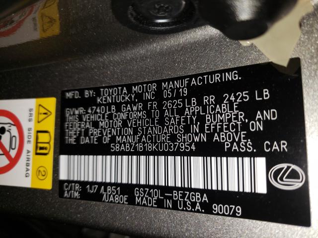 2019 LEXUS ES 350 58ABZ1B18KU037954