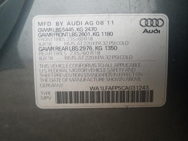 2012 AUDI Q5 WA1LFAFP5CA031243