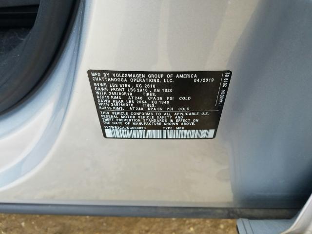 2019 VOLKSWAGEN ATLAS SE 1V2WR2CA7KC558623