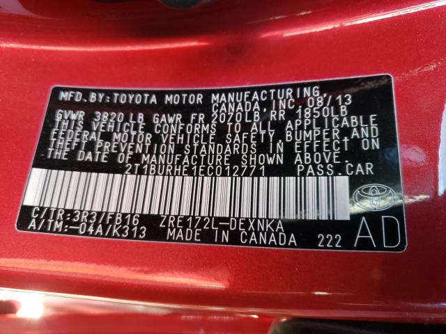 2014 TOYOTA COROLLA L - 2T1BURHE1EC012771