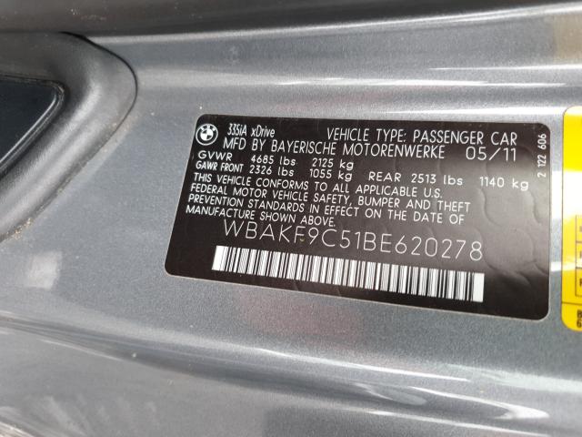 2011 BMW 335 XI WBAKF9C51BE620278