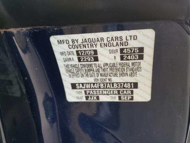 2010 JAGUAR XK PORTFOL SAJWA4FB7ALB37481