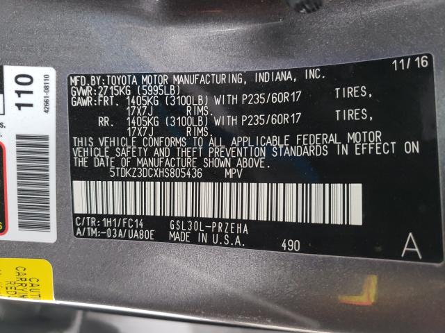 2017 TOYOTA SIENNA LE - 5TDKZ3DCXHS805436