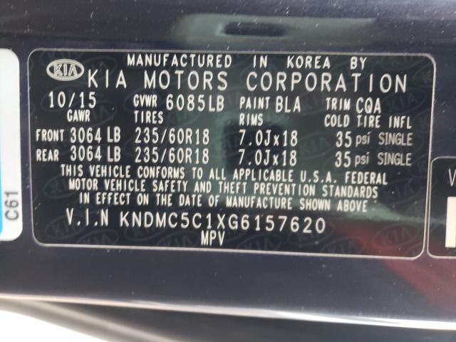 2016 KIA SEDONA EX KNDMC5C1XG6157620