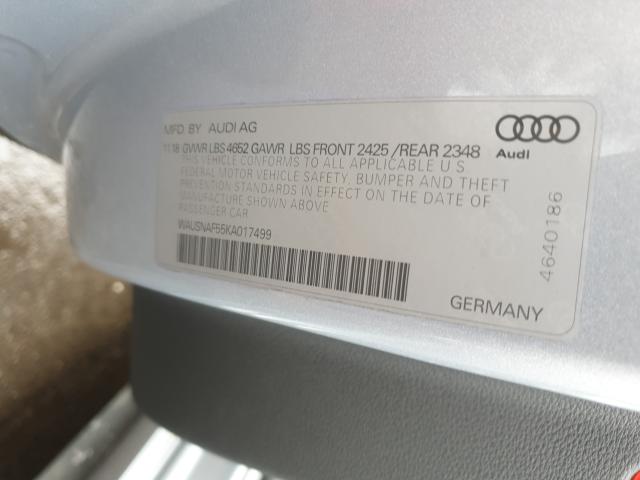 2019 AUDI A5 PREMIUM WAUSNAF55KA017499