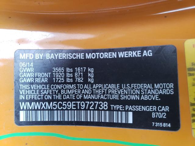 2014 MINI COOPER WMWXM5C59ET972738