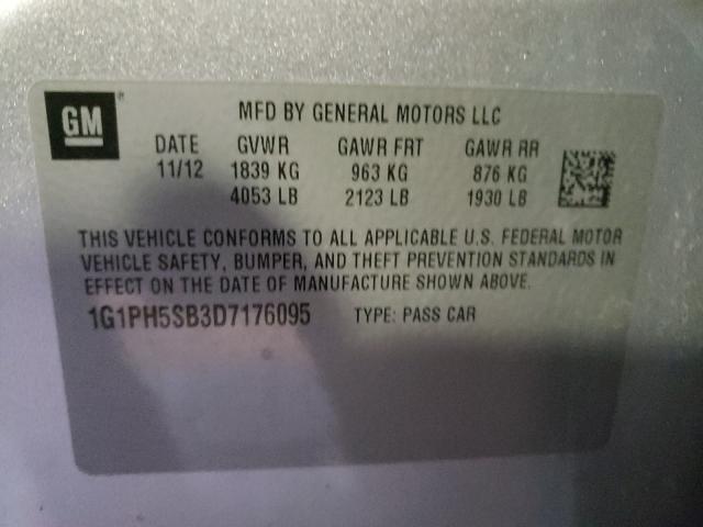 2013 CHEVROLET CRUZE ECO 1G1PH5SB3D7176095