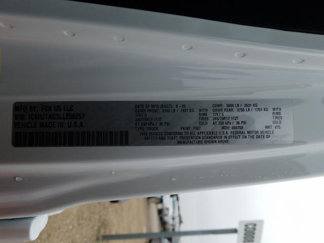 2020 JEEP GLADIATOR 1C6HJTAG3LL206257
