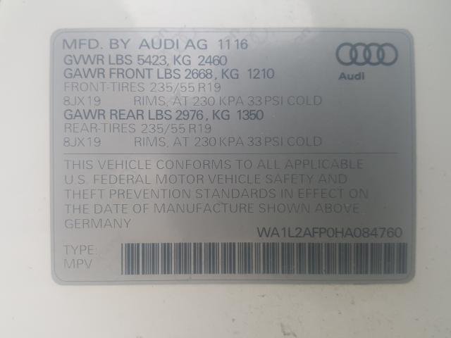 VIN WA1L2AFP0HA084760 2017 Audi Q5, Premium Plus no.10