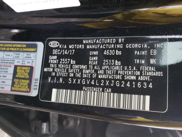 2018 KIA OPTIMA SXL 5XXGV4L2XJG241634